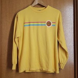 EUC Santa Cruz Skateboards Yellow LS Shirt M